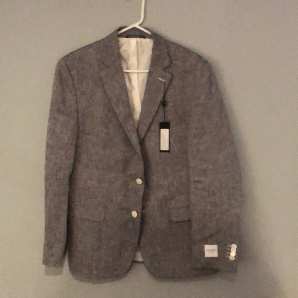 Mens gray linen blazer 42S spurr new york